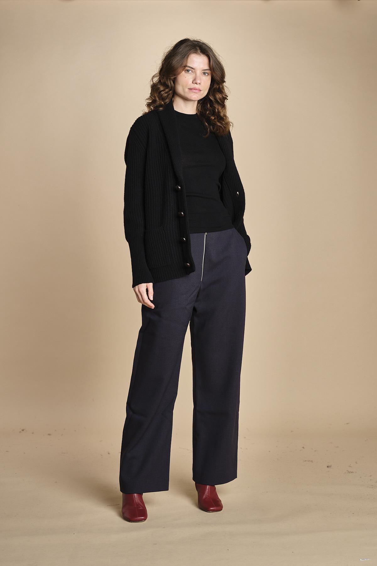top americano a costine in lana merino LAU28 E14035 milaura 