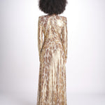 abito lungo con manica lunga PRINTED MARTINI E02263022 GOLD ANIMAL ramy brook 