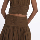 Gonna lunga pieghe CHERRY SKIRT MILITARY scarlett poppies 