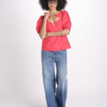 camicia m/l scollo con cuori 344593 RED L0028 farm rio 