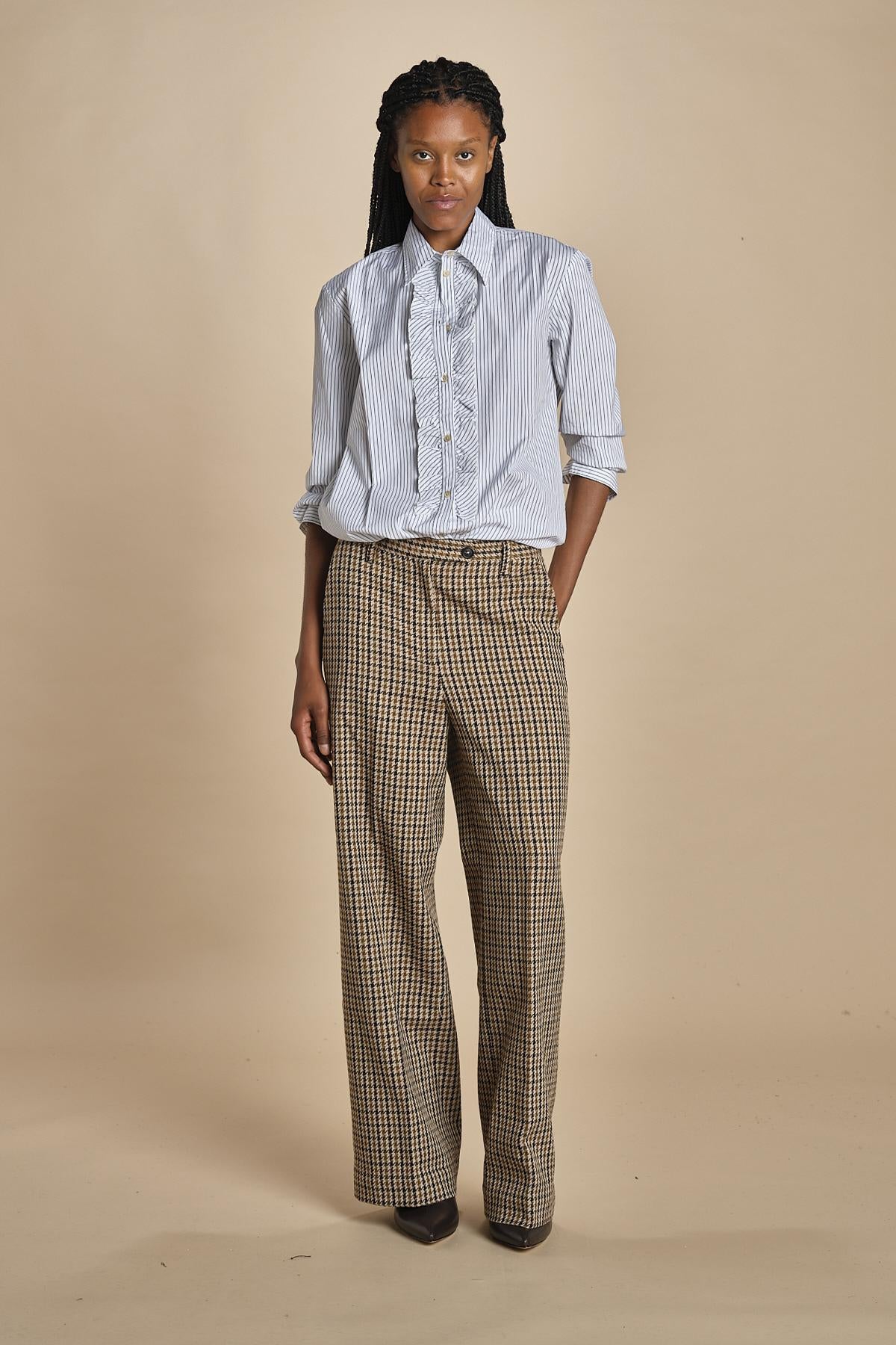Camicia con rouches a  righe GEMMA P28D0GEMMA-T4706 R658 massimo alba 