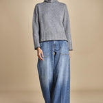 maglia dolcevita over SAMANTHA GRIGIO NERO tenne' 