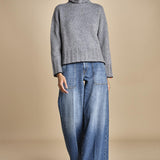 maglia dolcevita over SAMANTHA GRIGIO NERO tenne' 