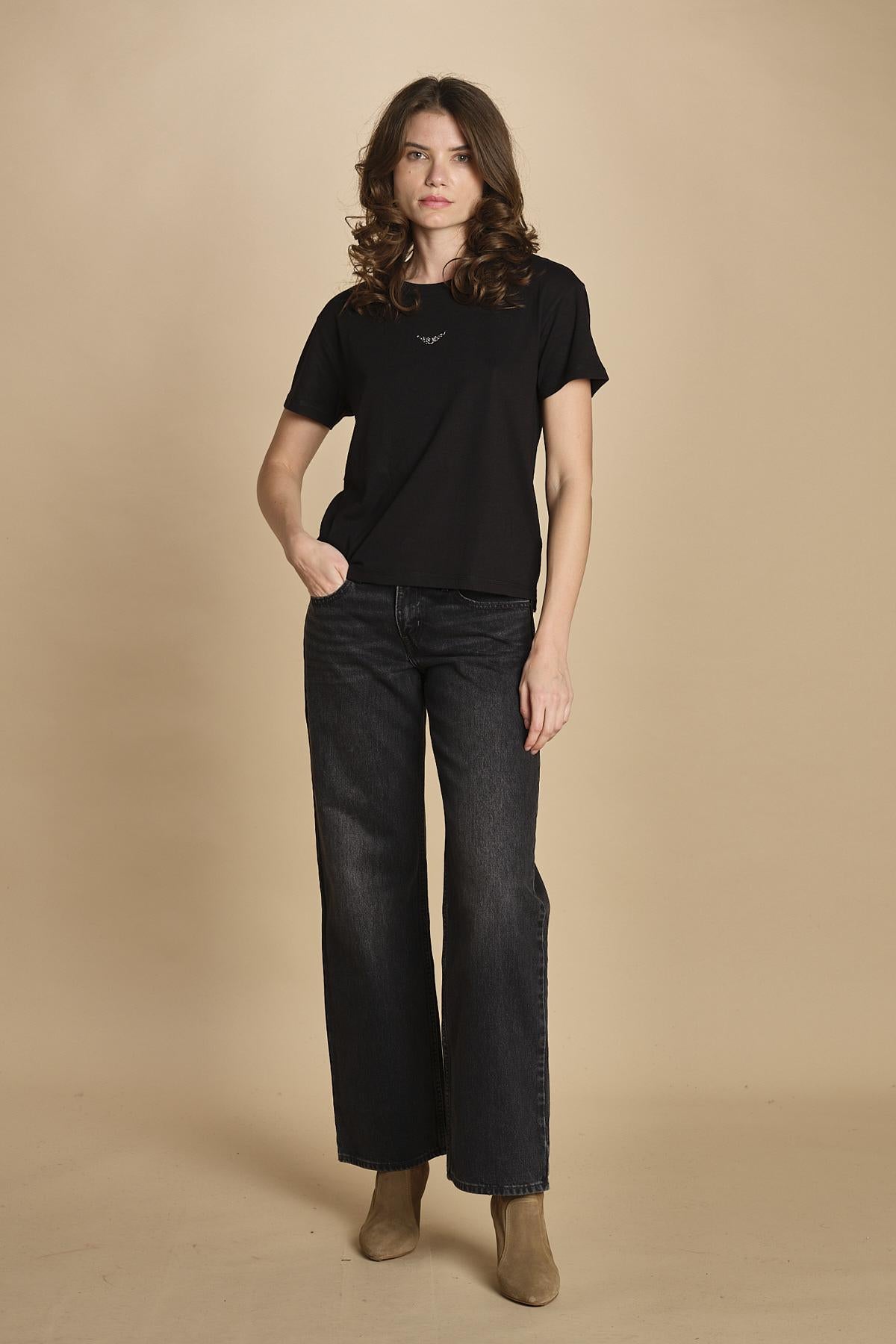 t-shirt con ali di strass. JWTS01669 NPIR 001 zadig & voltaire 