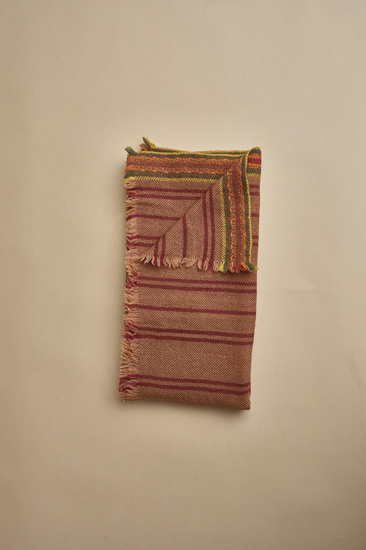stola a righe. JOAQUIM BURGUNDY lovat & green 