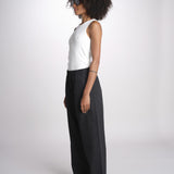 pantalone diritto con elastico in vita PENSIL BLACK BL true avenue 