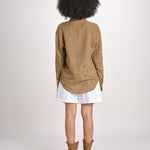Camicia maschile in lino M012 973 CAPPUCCINO milaura 