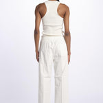 Pantalone PENSIL cotone con elastico PENSIL IVORY true avenue 