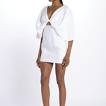 DRESS HELLI mini abito con manica a sbuffo DRESS HELLI BIANCO inasami 