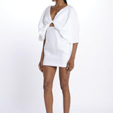 DRESS HELLI mini abito con manica a sbuffo DRESS HELLI BIANCO inasami 