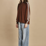 maglia bande con zip ANGIX COFFEE bellerose 