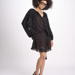minigonna a balze con pizzo ASANA NOIR laraethnics 