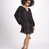 minigonna a balze con pizzo ASANA NOIR laraethnics 
