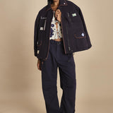 top manica lunga con fiori grandi CATRINE 007 BLUE BLUE sea ny 