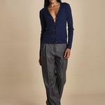 MIL LAU2 cardigan a costine fin.16 MIL LAU2 E21210 BLU milaura 