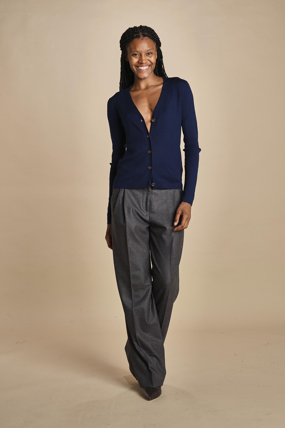 MIL LAU2 cardigan a costine fin.16 MIL LAU2 E21210 BLU milaura 