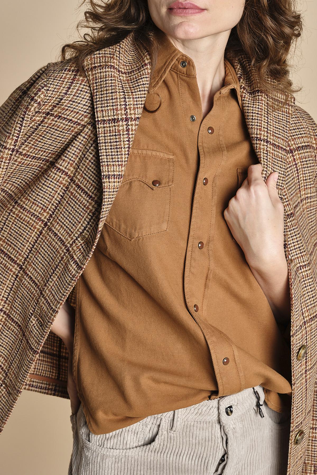 camicia texana TOLEDO-0171T COFFEE fortela 