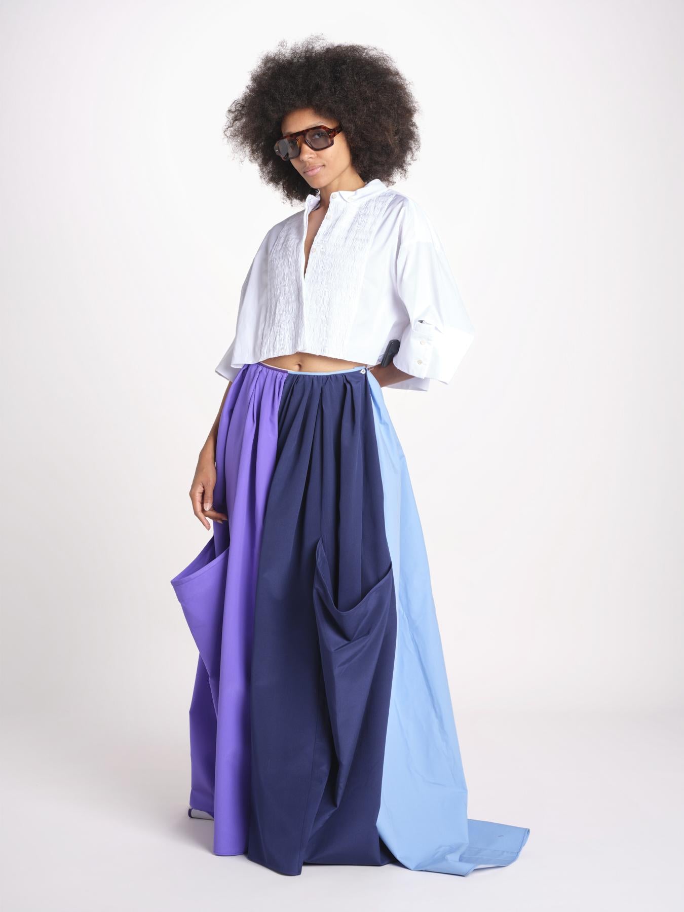 pantalone bicolor RYAN MJD431 PURPLE LIGHT BLU jejia 