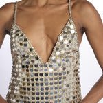AIRALYSE mini abito con paillettes grande SS24 9228 CHAMPAGNE retrofete 