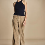 pantalone in velluto cropped ZELDA TOFEE true avenue 