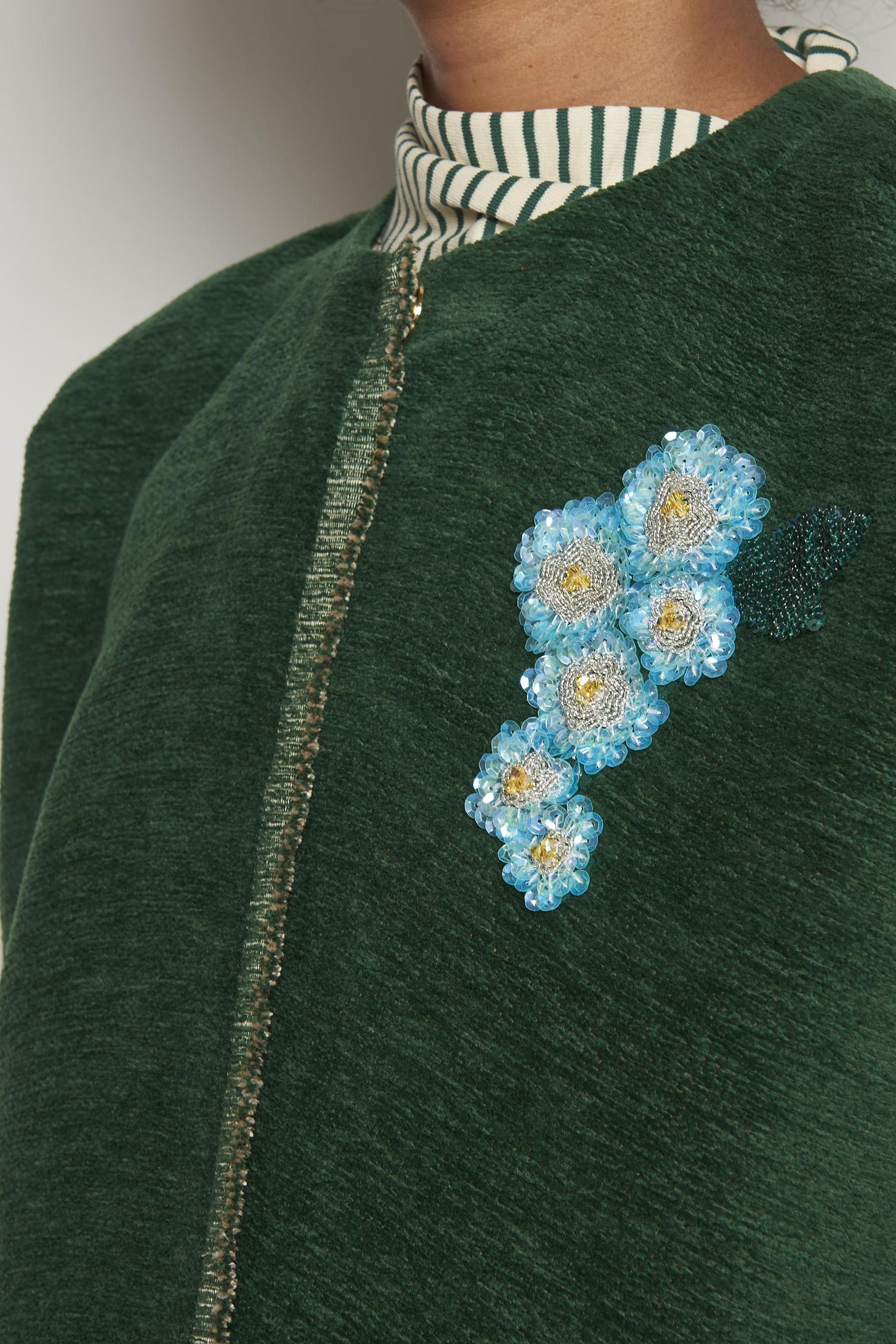 Cappotto ricamato 20C 1PRE CT32EMB GREEN marit ilison 