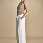 pantalone in fustagno OLIMPIA IVORY true avenue 