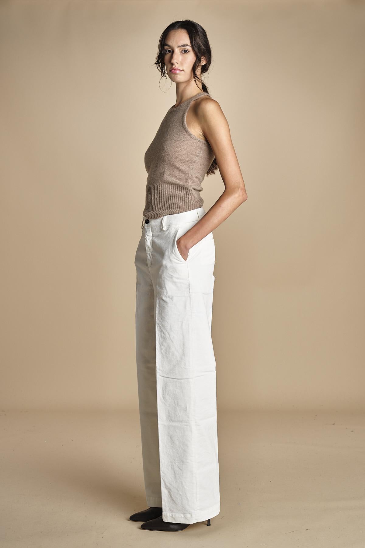pantalone in fustagno OLIMPIA IVORY true avenue 