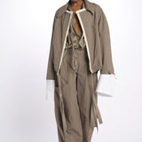 Camicia over con pieghe DARIA SHIRT TAUPE jejia 