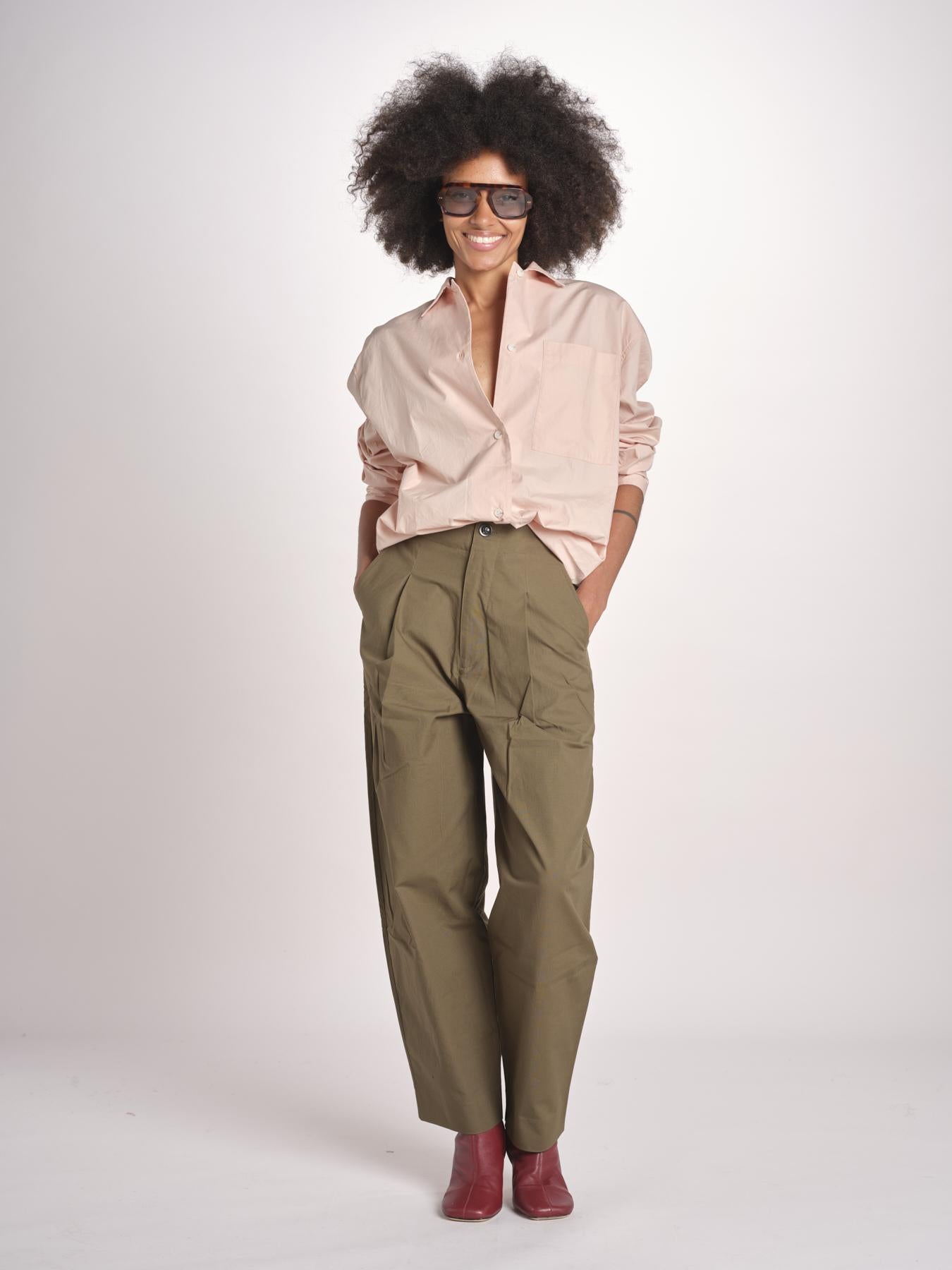 pantalone baloon con pinces PAN0623DALEY KAKI KAK0126S soeur 