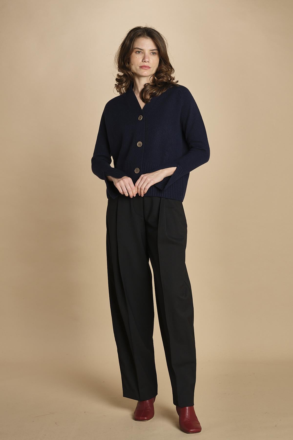 cardigan tre bottoni MIL4A24 25030 BLU milaura 