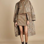 gonna con bordo in pelle ANDINE TAUPE malina 