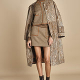gonna con bordo in pelle ANDINE TAUPE malina 
