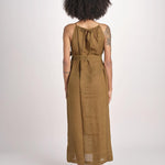 abito lungo BE25245 KHAKI WHINE benaras soleil 