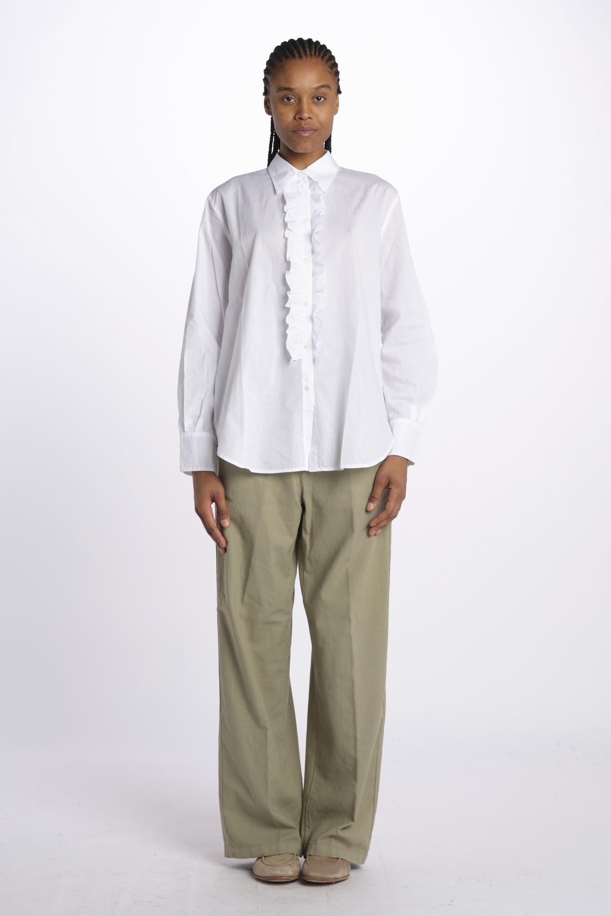 GEMMA camicia con rouches M27D0GEMMAT0278 BIANCO massimo alba 