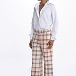 Pantalone MELODIA quadretti con risvolto MELODIA65210809 34 quelledue 