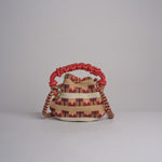 CROSSBODY mini bag macrame G12W-0001-3382 BORDEAUX guanabana 