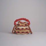 CROSSBODY mini bag macrame G12W-0001-3382 BORDEAUX guanabana 
