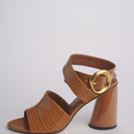 Sandalo ALLEGRA 90 MULE tacco largo F819CRC CAMEL studio AMELIA 