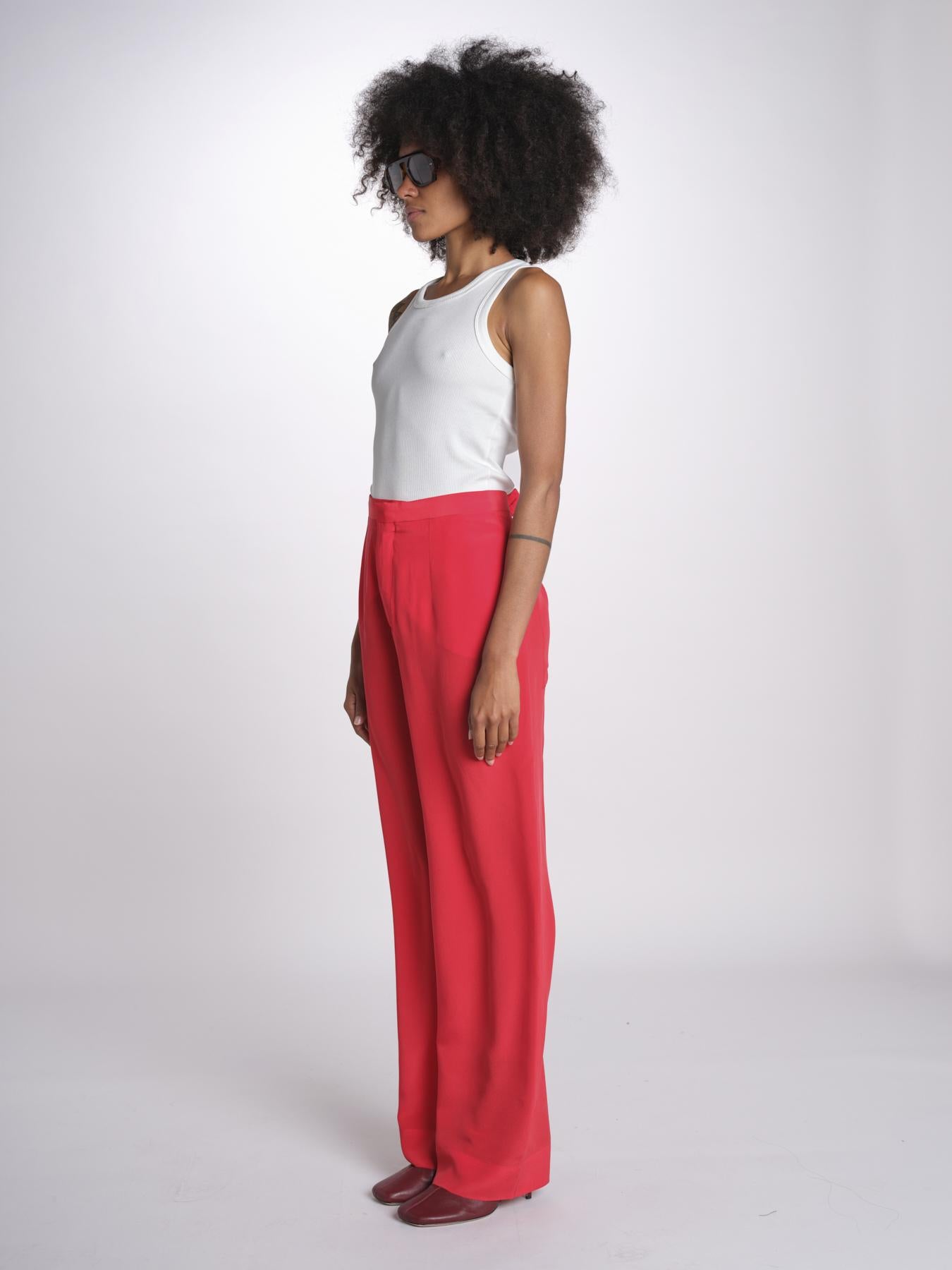 pantalone in seta MOSS MJD244 RED jejia 