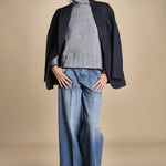 maglia dolcevita over SAMANTHA GRIGIO NERO tenne' 