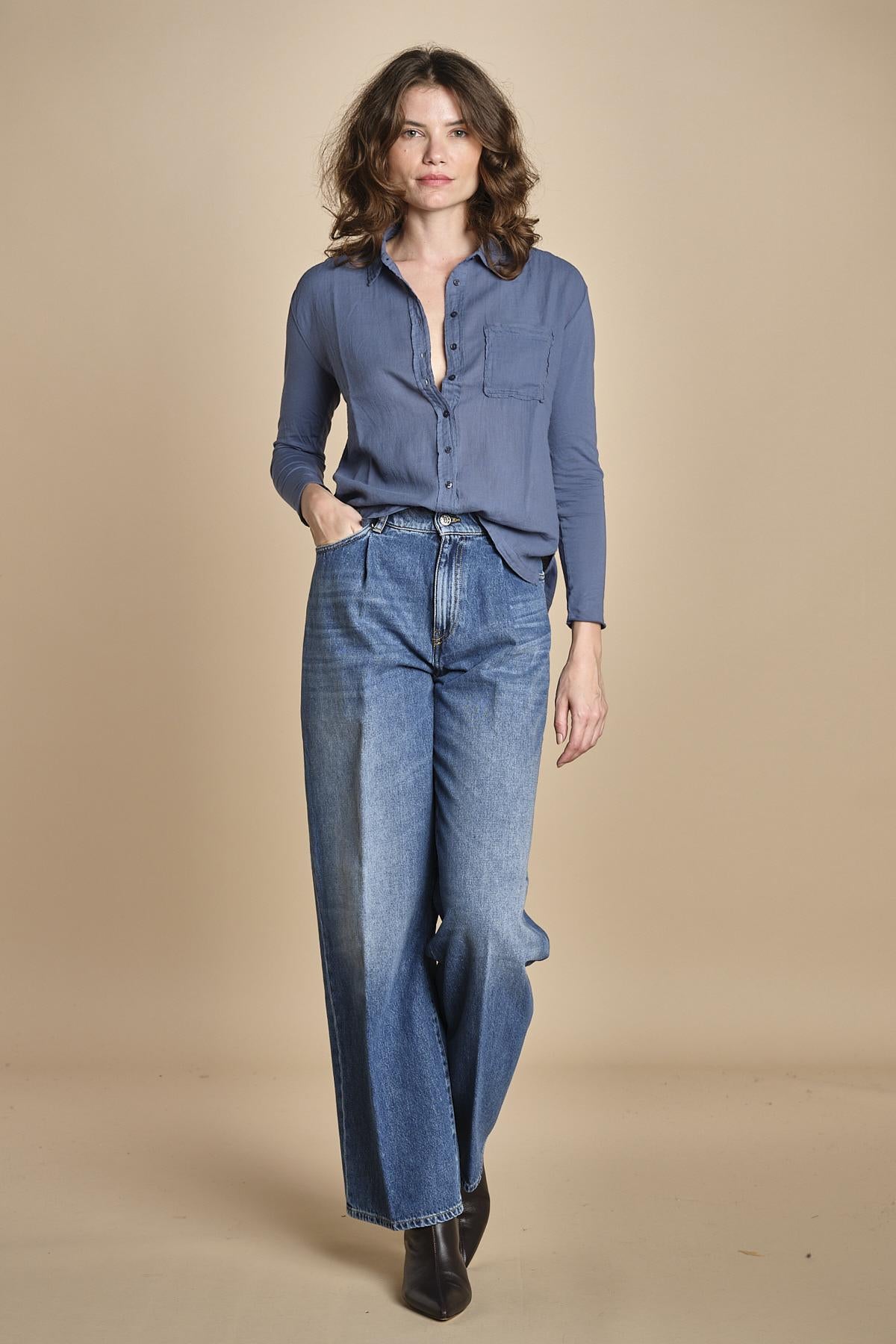 TACY camicia in jersey BETB500 STEEL BLUE hartford 