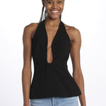 Top ALUSIA scollato double OND24TO031 BLACK misha 