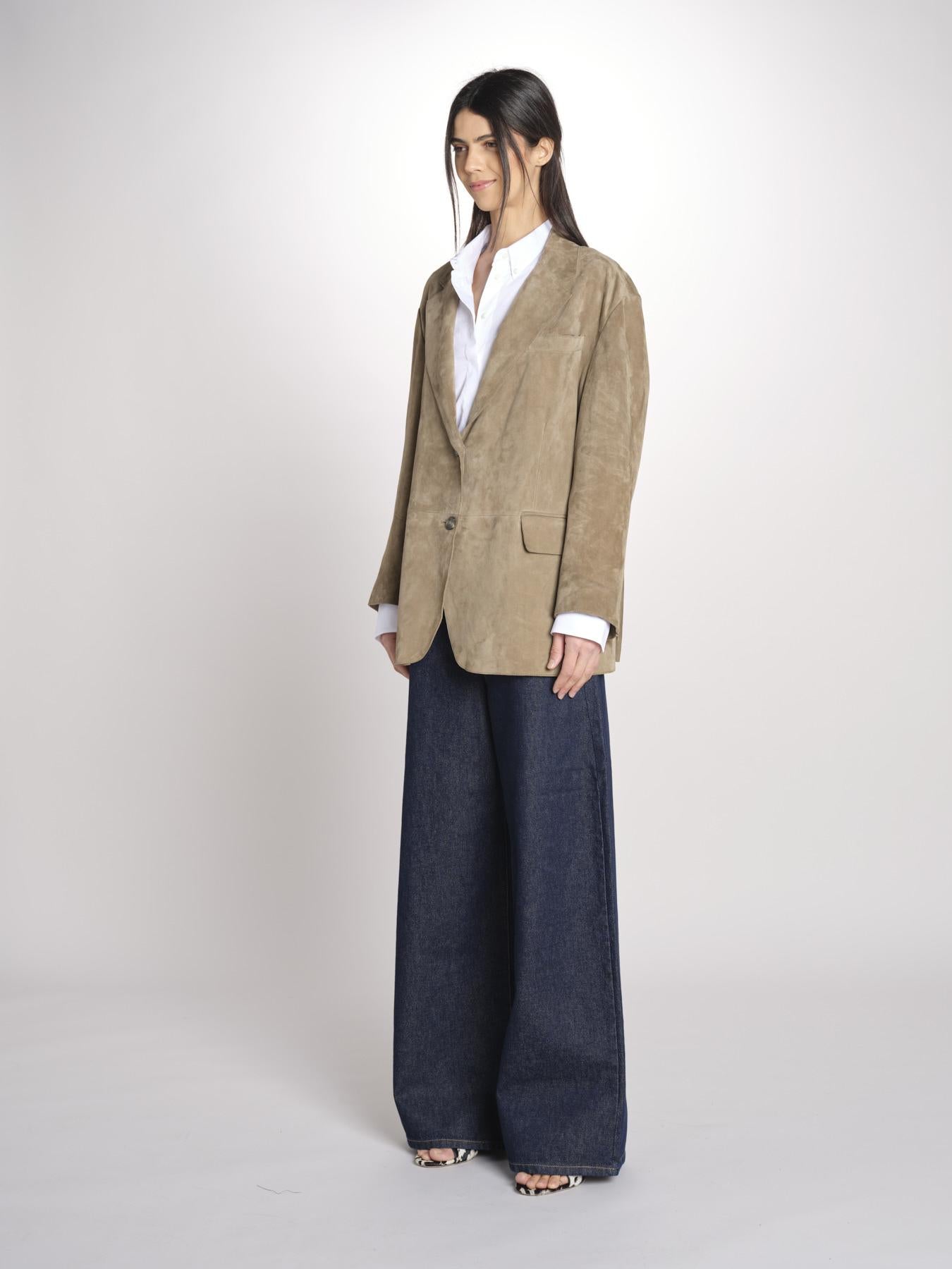 Blazer monopetto dalla linea oversize CEDRO 2615441051600 002 FANGO weekend maxmara 