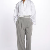 Pantalone  pences con cintura bianca DIANA PANT GREY jejia 