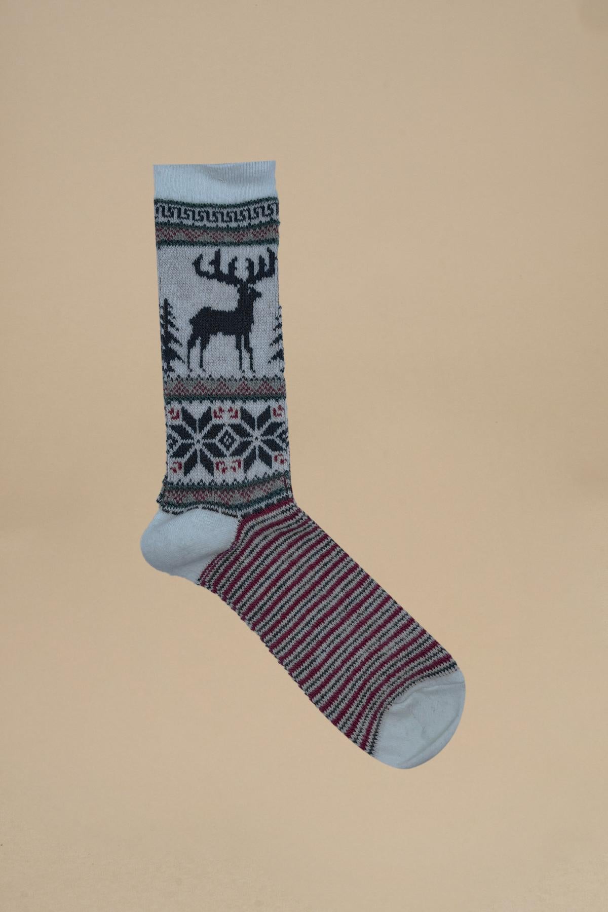 calze con alce 15032700 DEER SNOW OFF WHITE anonymous 