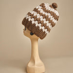 cappello lana a righe con pon pon H520 V7 exQUISITEJ 