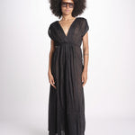abito con nervature legato in vita MIKONBLK NOIR laraethnics 