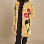 ecopelliccia con fiore FLOWER FUR 340268 CREAM farm rio 