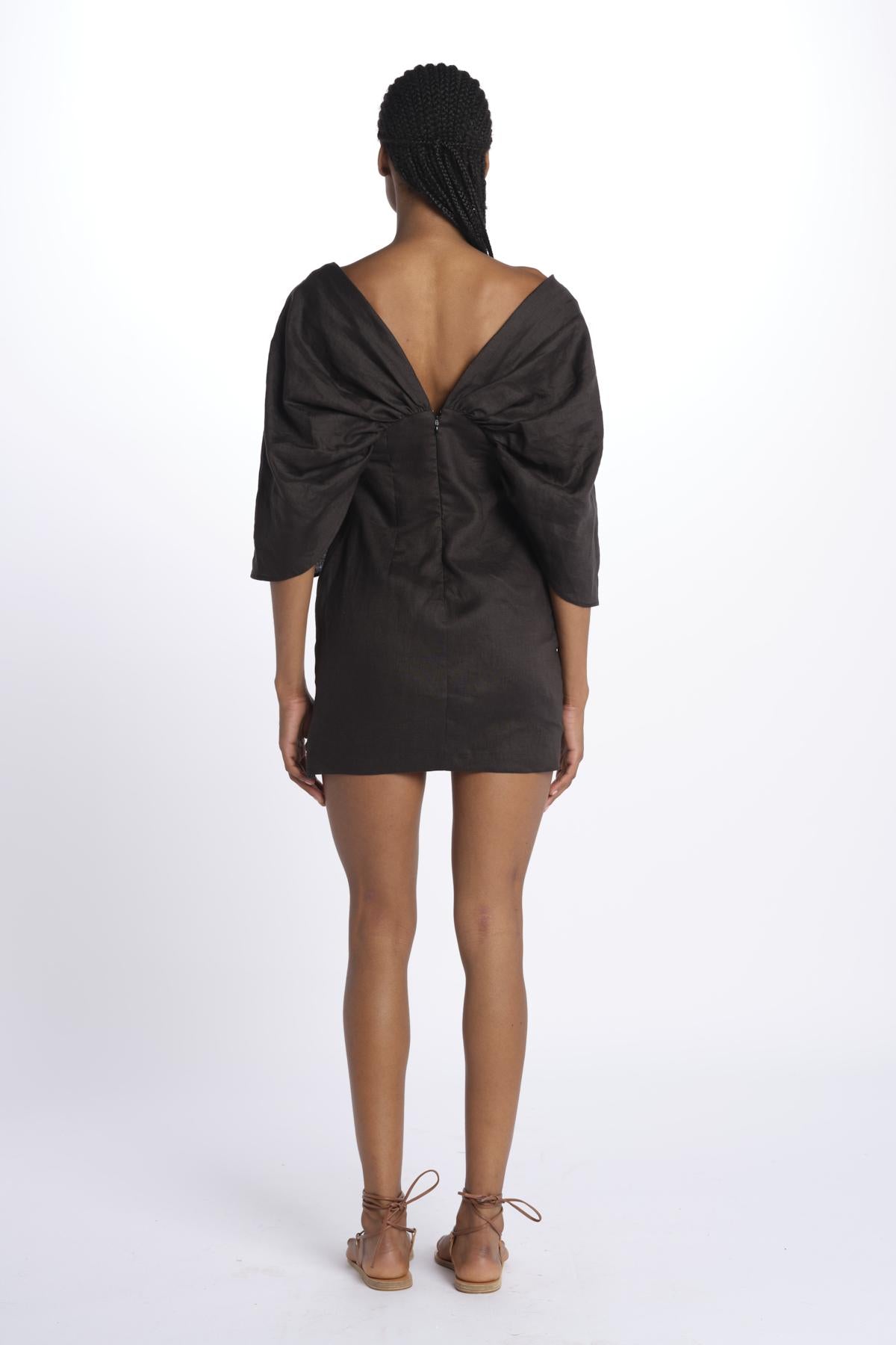 DRESS HELLI mini abito con manica a sbuffo DRESS HELLI NERO inasami 