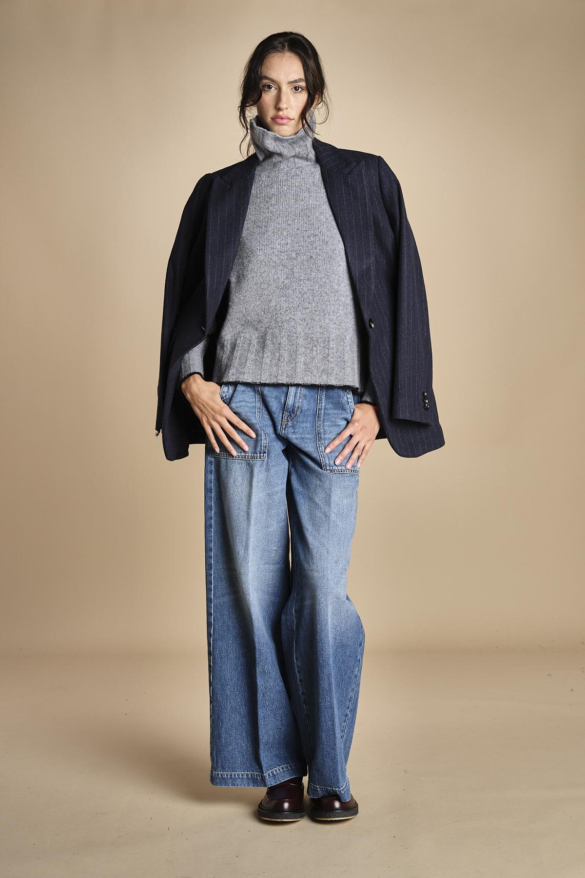 maglia dolcevita over SAMANTHA GRIGIO NERO tenne' 